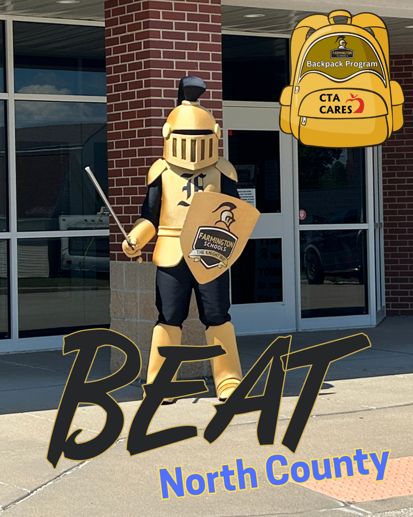 Beat North County picture of Knightro the mascot for Farmington