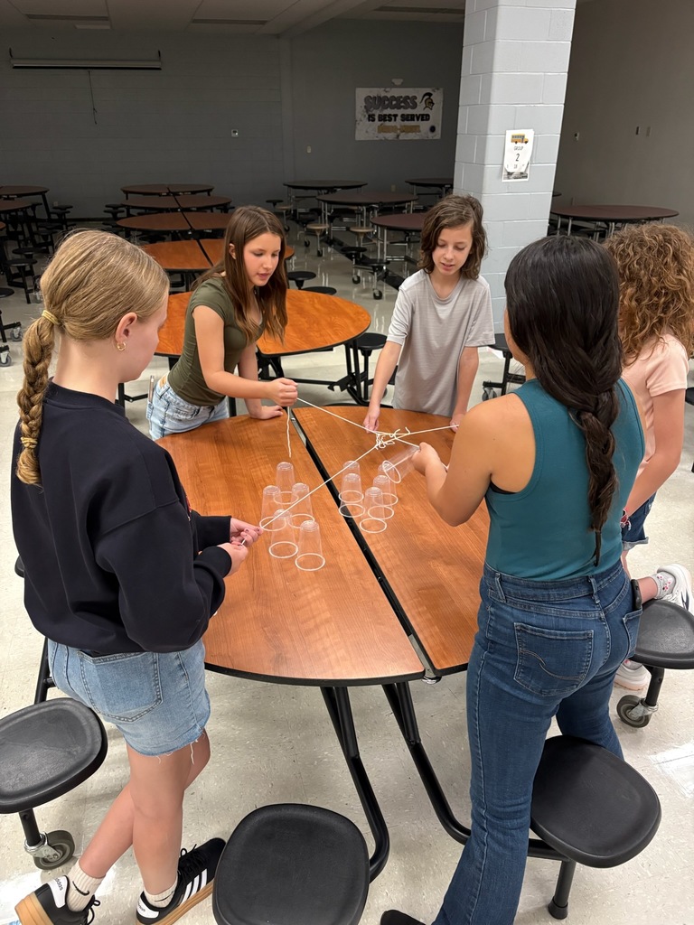 students doing a team challenge