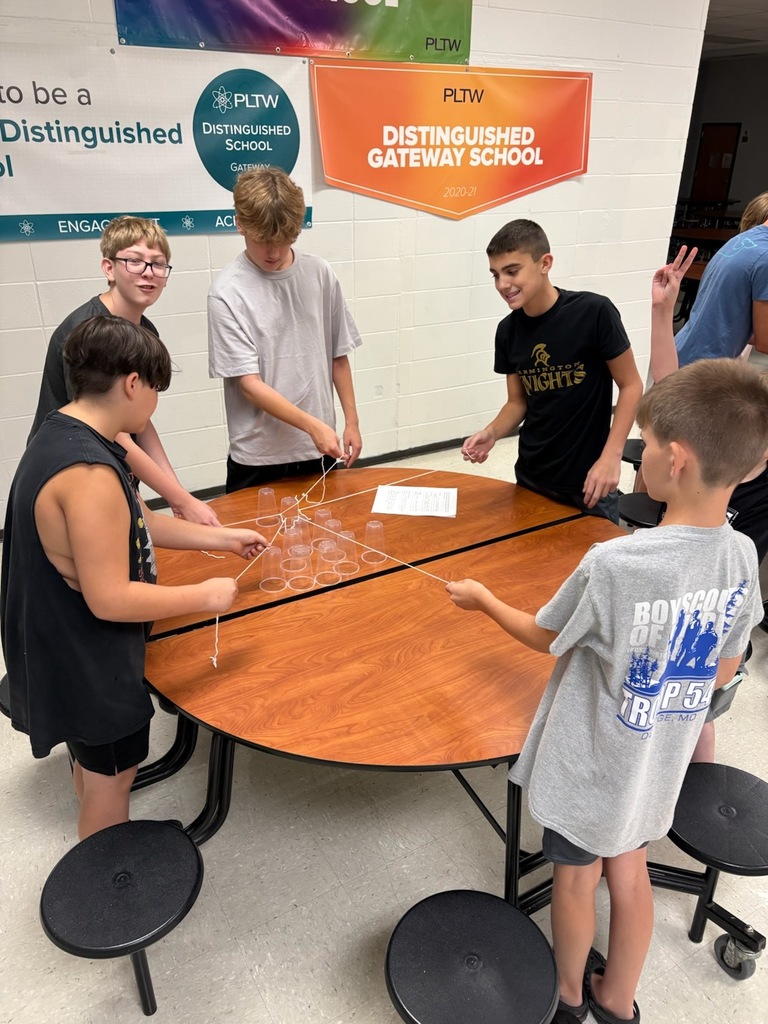 students doing a team challenge