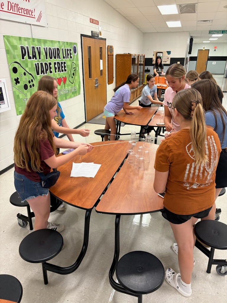 students doing a team challenge