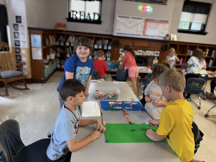 students working with stem bins