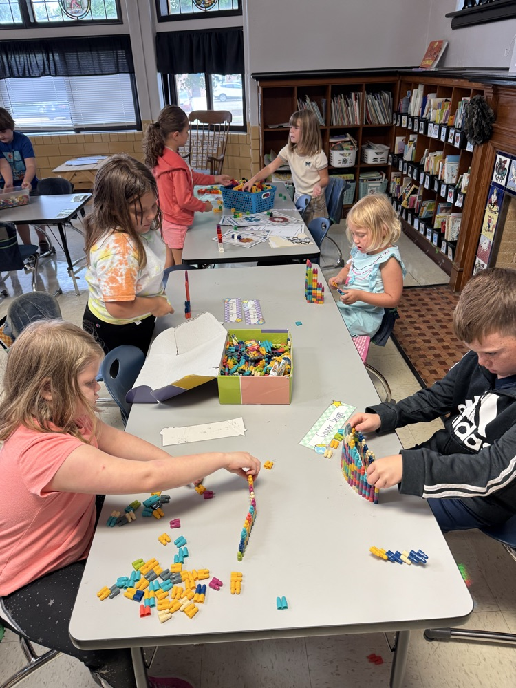 students working with stem bins