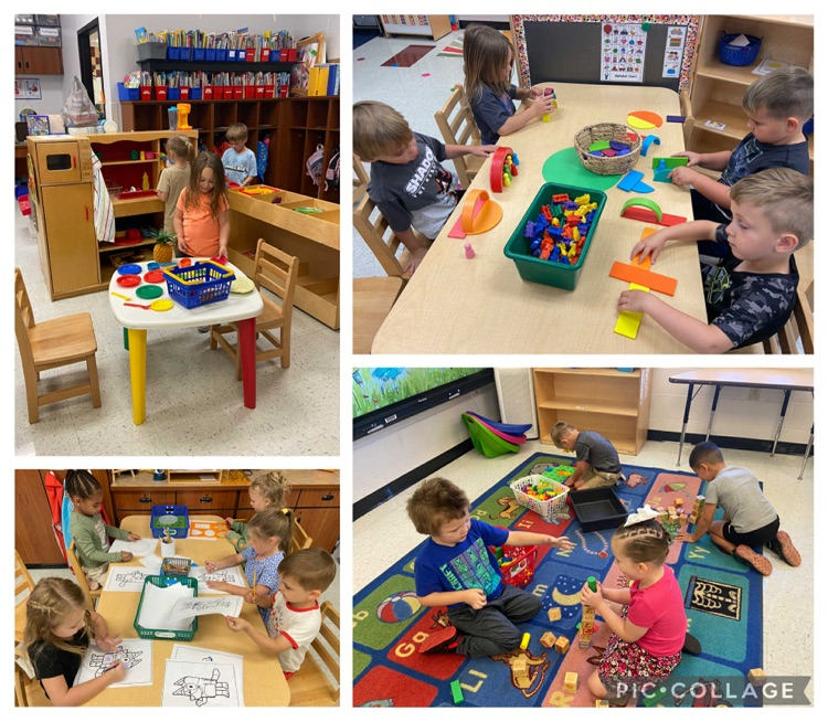 Practicing new stations with new friends and music and movement- scarf dance