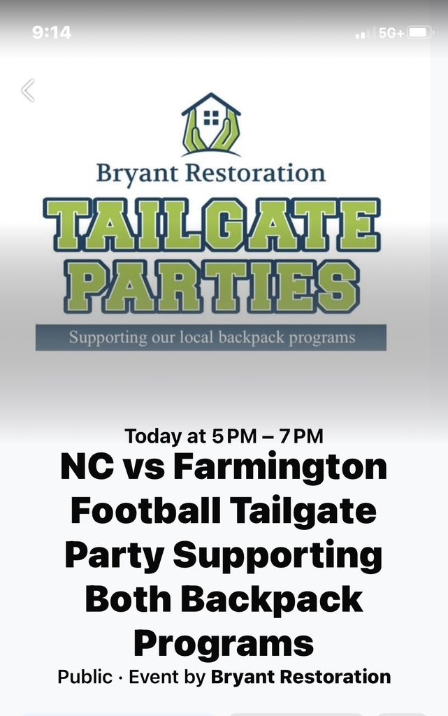 Tailgate Parties NC vs Farmington Football Tailgate Party Supporting both Backpack programs