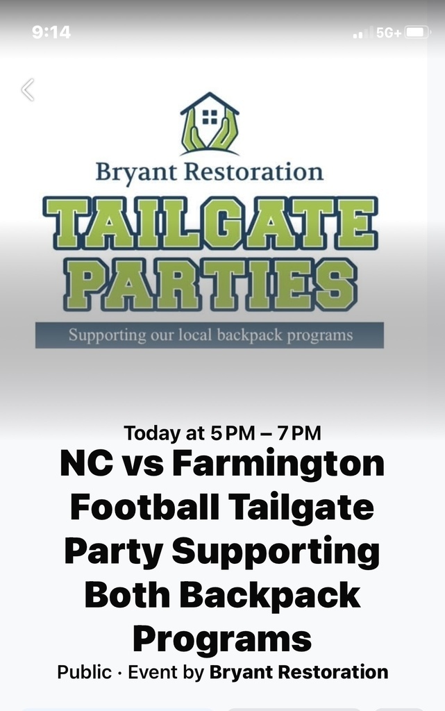 Tailgate Parties NC vs Farmington Football Tailgate Party Supporting both Backpack programs
