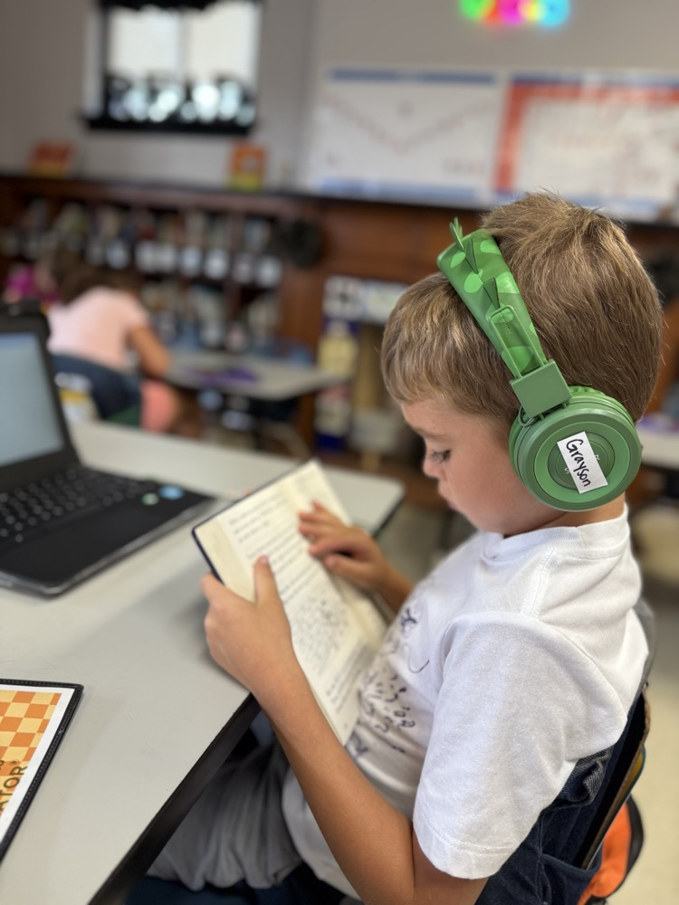 student reading independently 