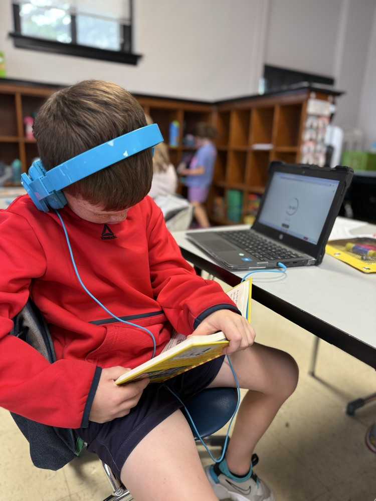 student reading independently 