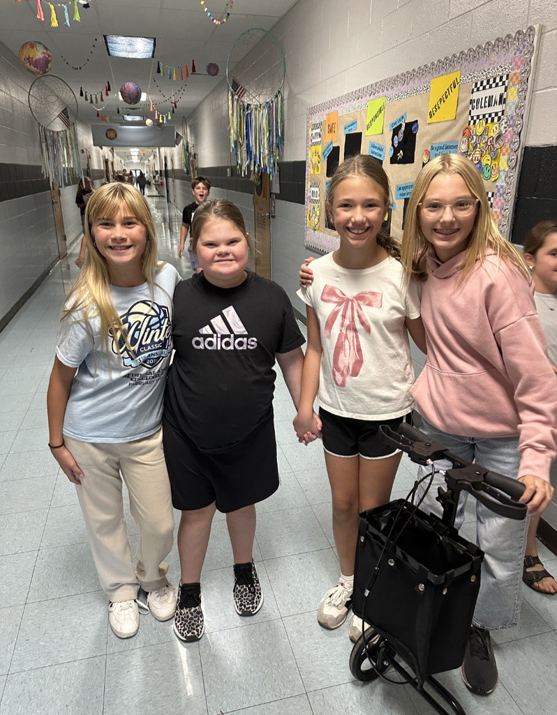 students in the hallway