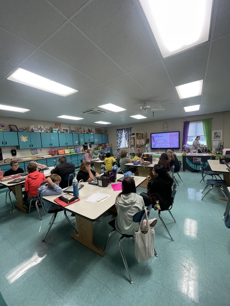 8th grade students in classrooms presenting to Lincoln students