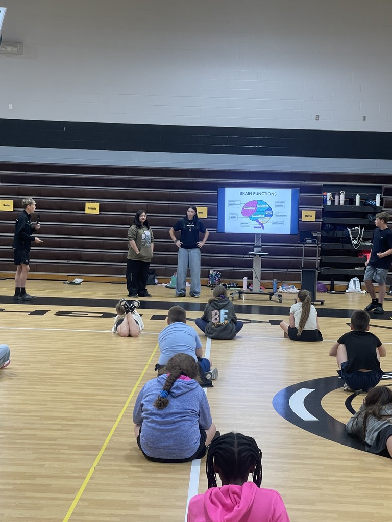 Students presenting slides to lincoln students