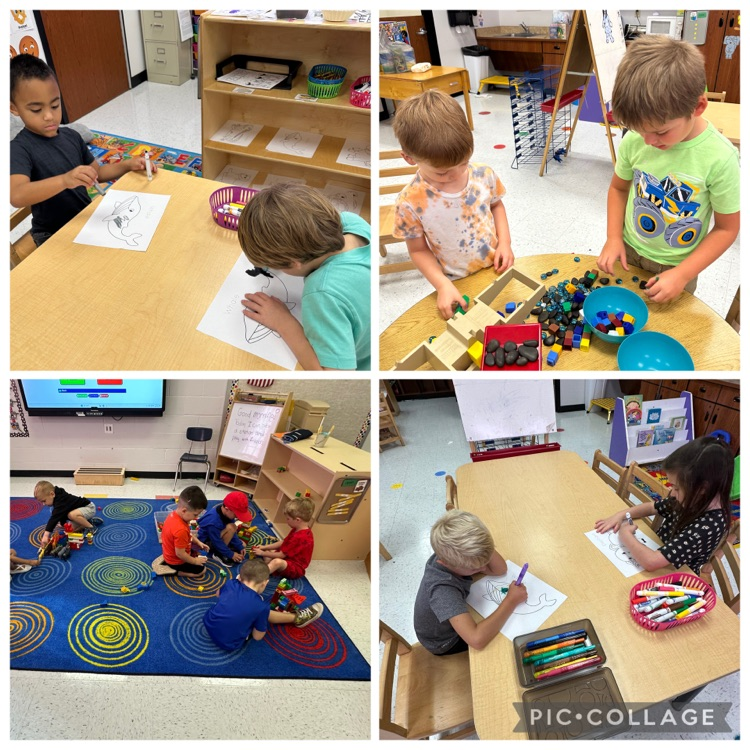 Mrs G’s preschool students enjoying learning stations.