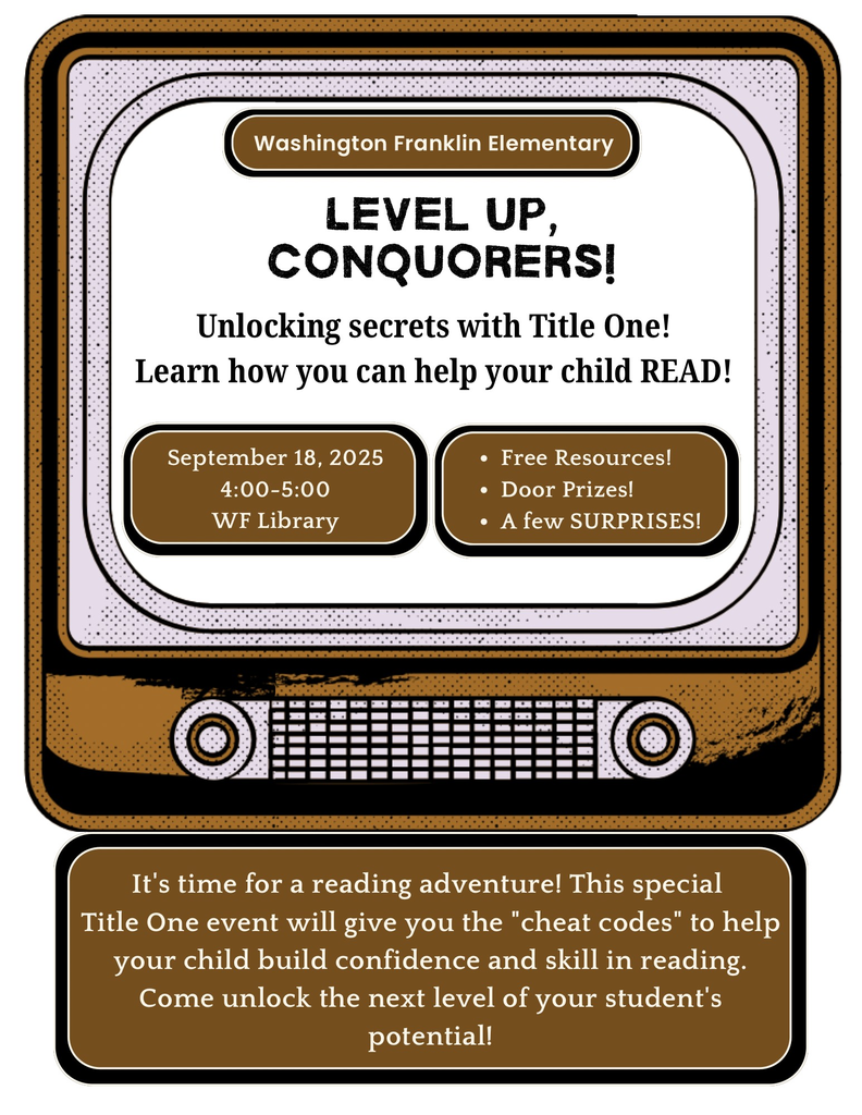 Unlocking secrets with title one: learn how you can help your child read! September 18, 2025, 4-5 pm in the WF Library