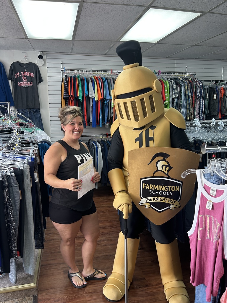 Knightro with shop owner
