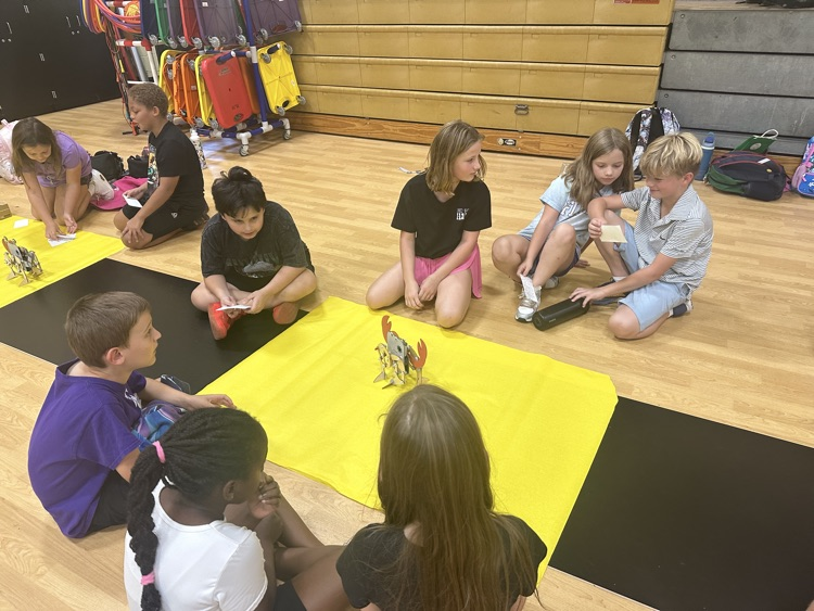 fourth graders presenting their science fair projects