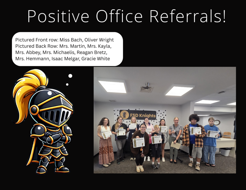 Students and Staff who received positive office referrals