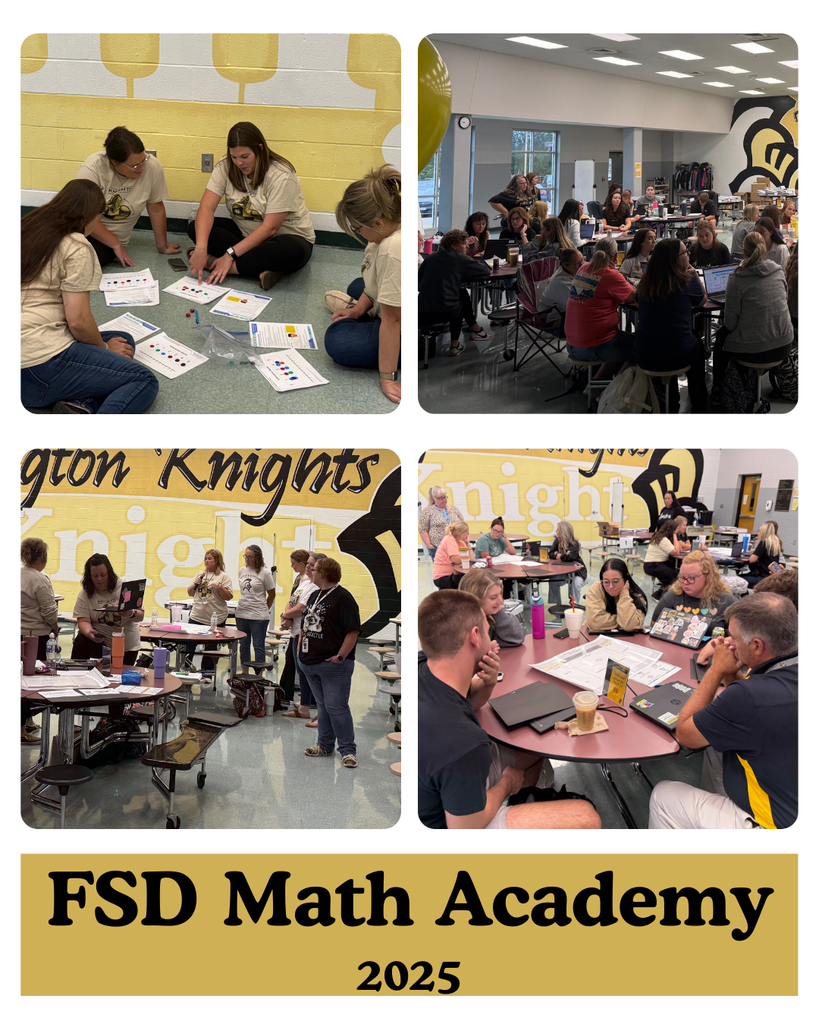 collage of pictures of staff members participating in the PD FSD Math Academy 2025