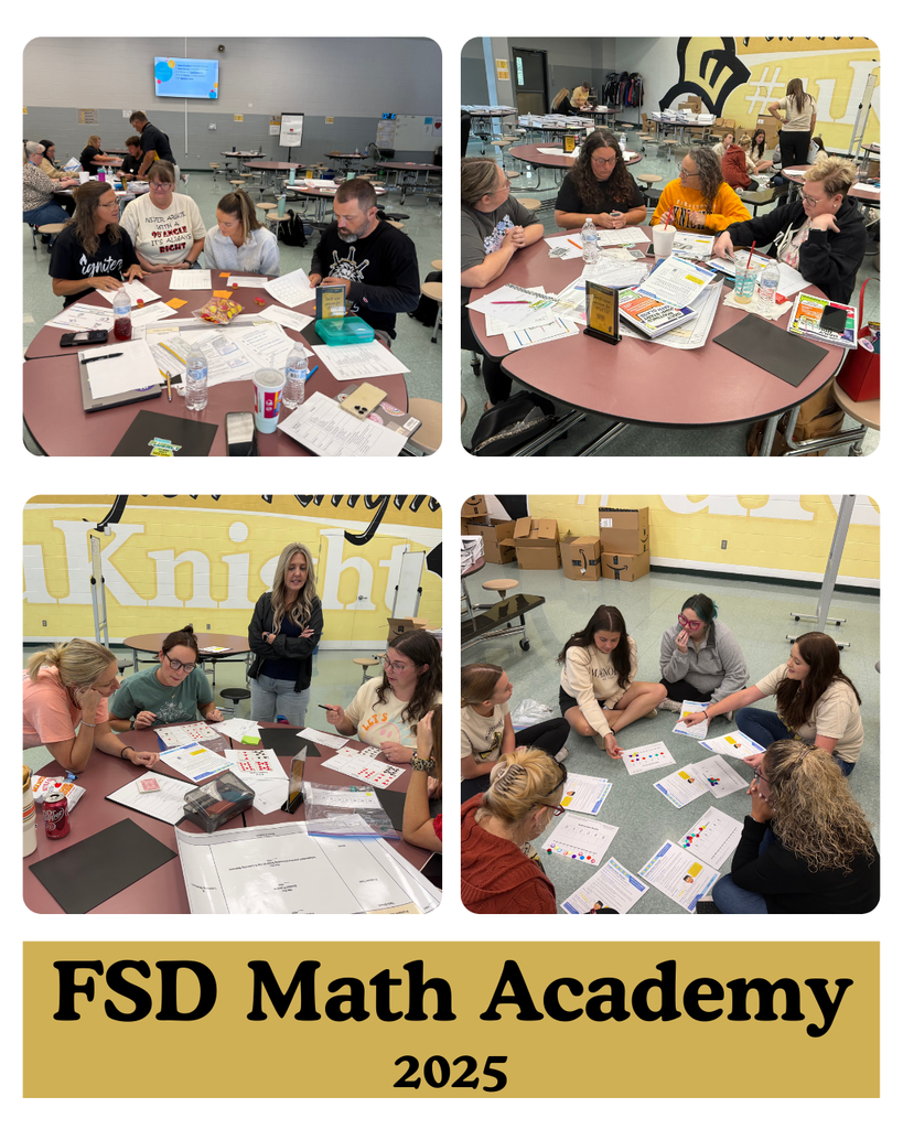 collage of pictures of staff members participating in the PD FSD Math Academy 2025