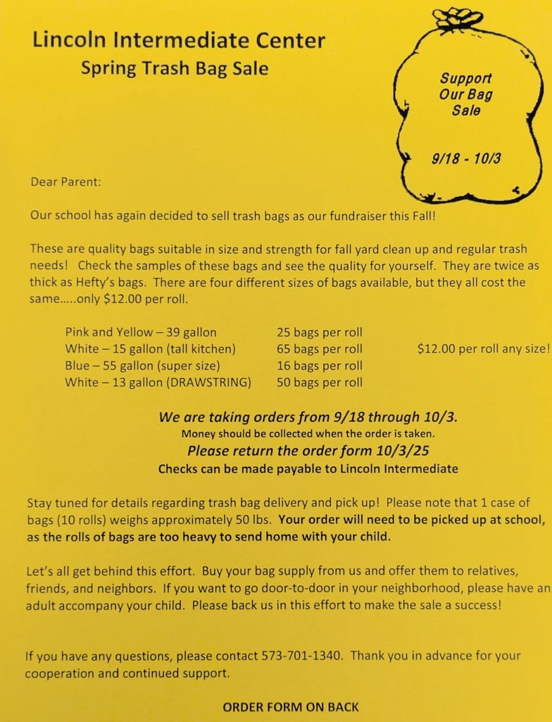 flyer for trash bag fundraiser