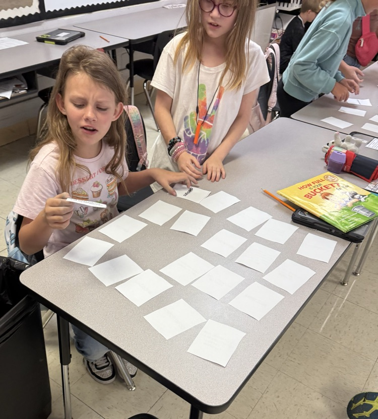 students playing matching vocabulary game