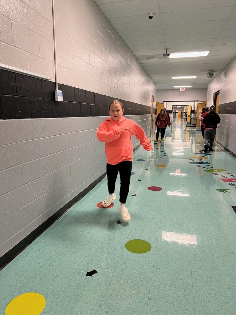 students completing activities on the sensory path