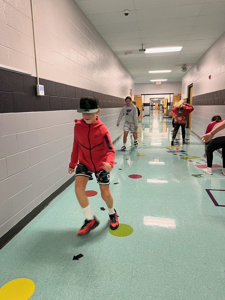 students completing activities on the sensory path