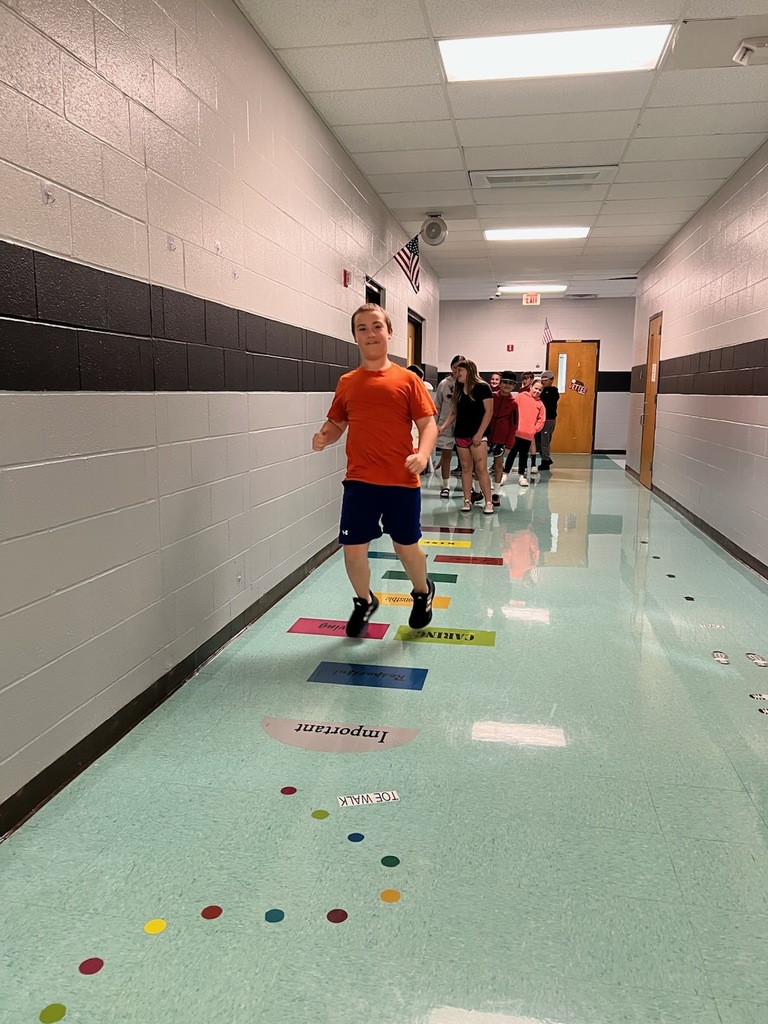 students completing activities on the sensory path