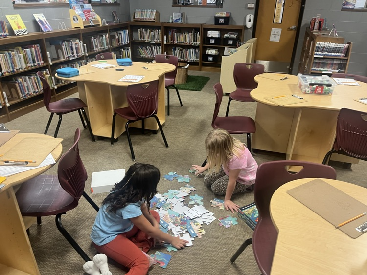 puzzle party in the library!