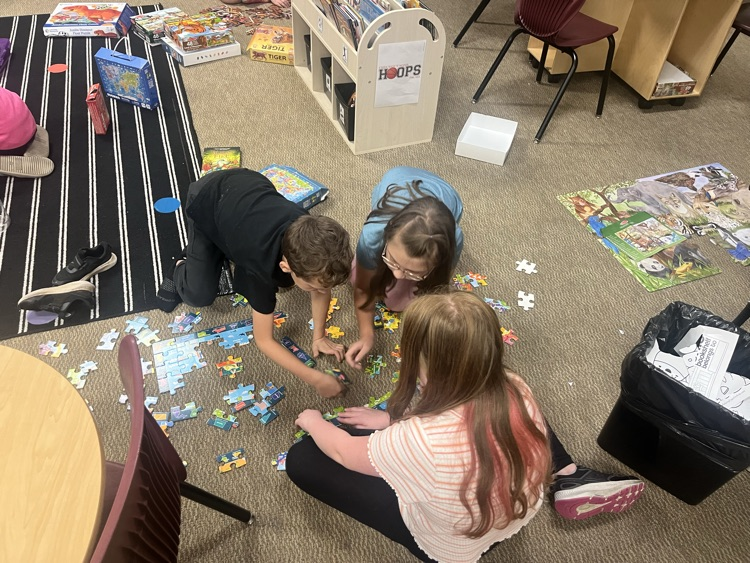puzzle party in the library!