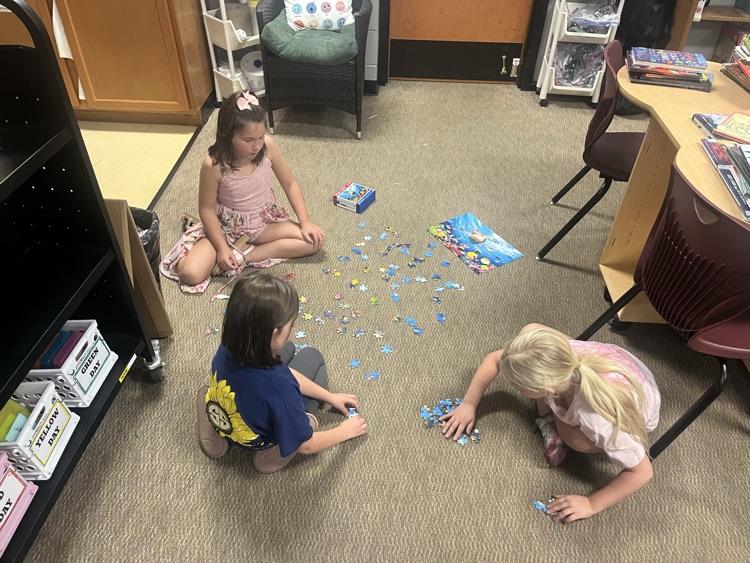 puzzle party in the library!