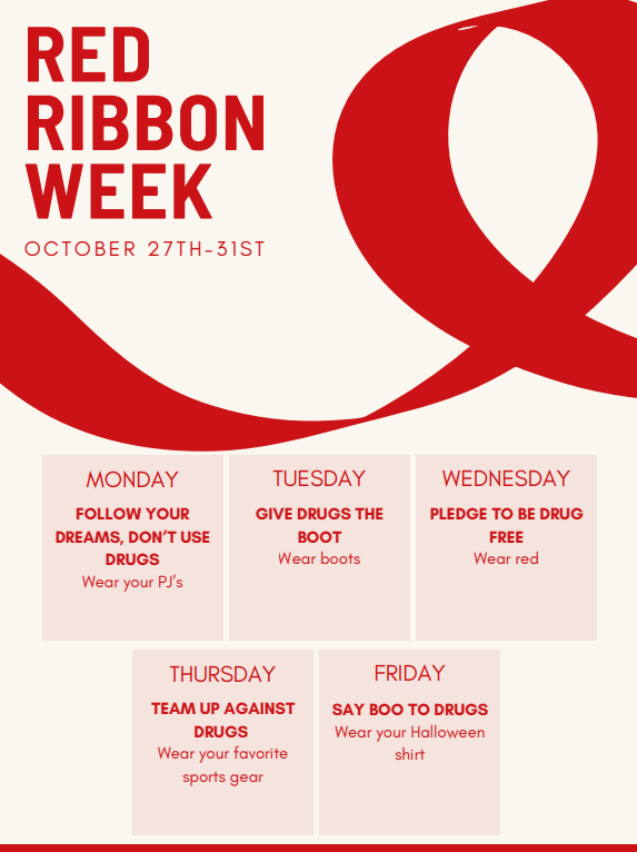 Red Ribbon Week Dress Up Day Schedule