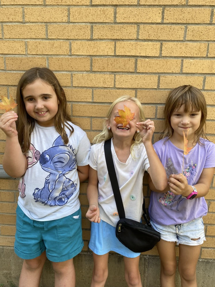 leaf hunt adventure with first grade students