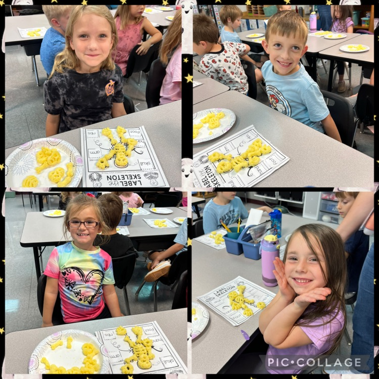 kids with Cheeto skeleton