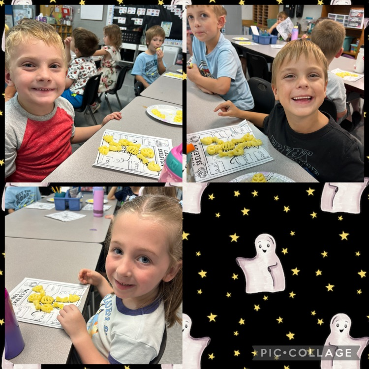 kids with Cheeto skeleton