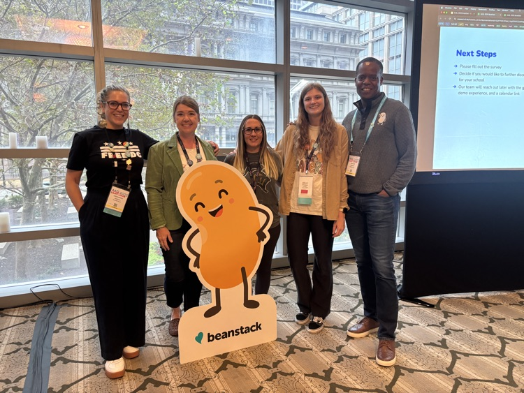 The elementary librarians with the co-founders of Beanstack