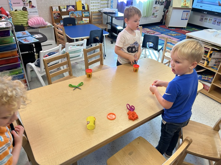 playdough is strengthening our hands for fine motor skills