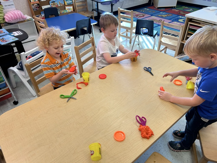 ough playdough is strengthening our hands for fine motor skills