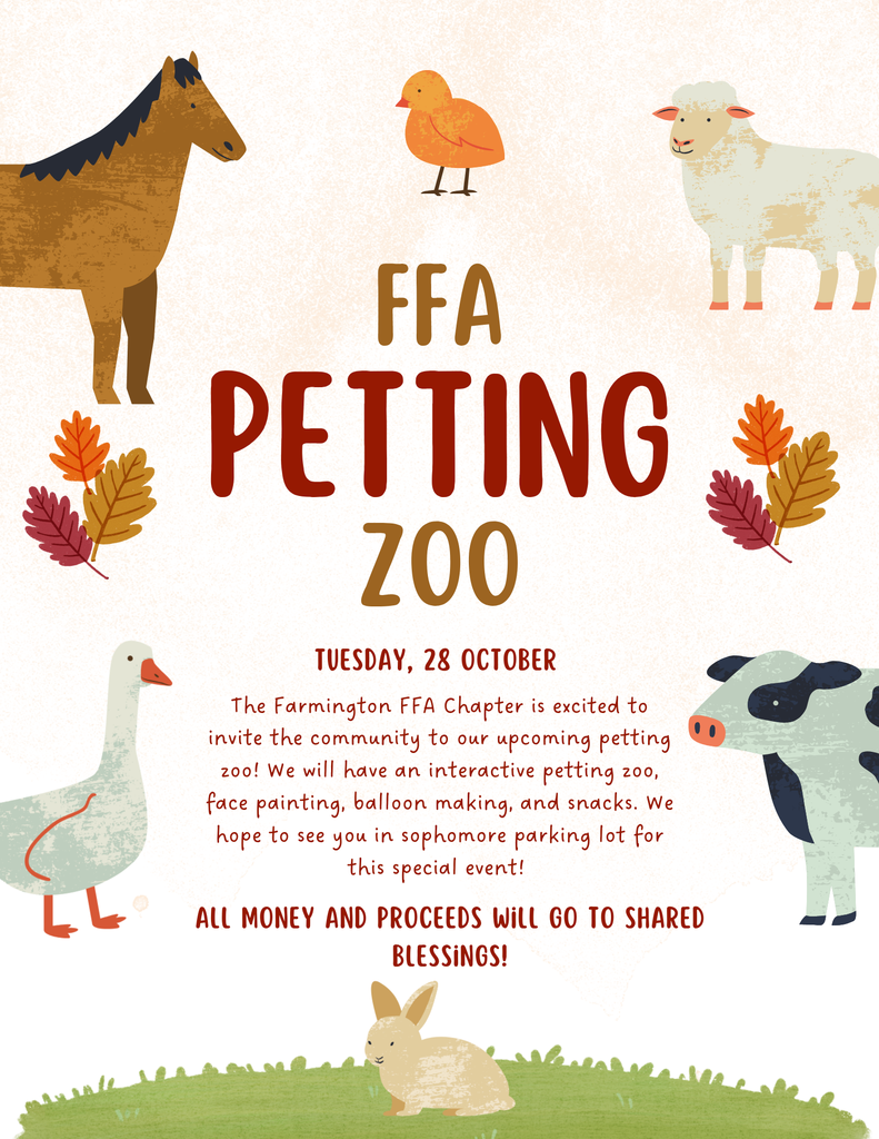 Petting Zoo 10/28 FHS parking lot.
