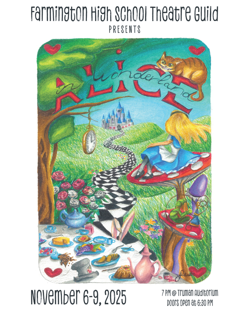 Alice In Wonderland graphic/flyer same info as caption