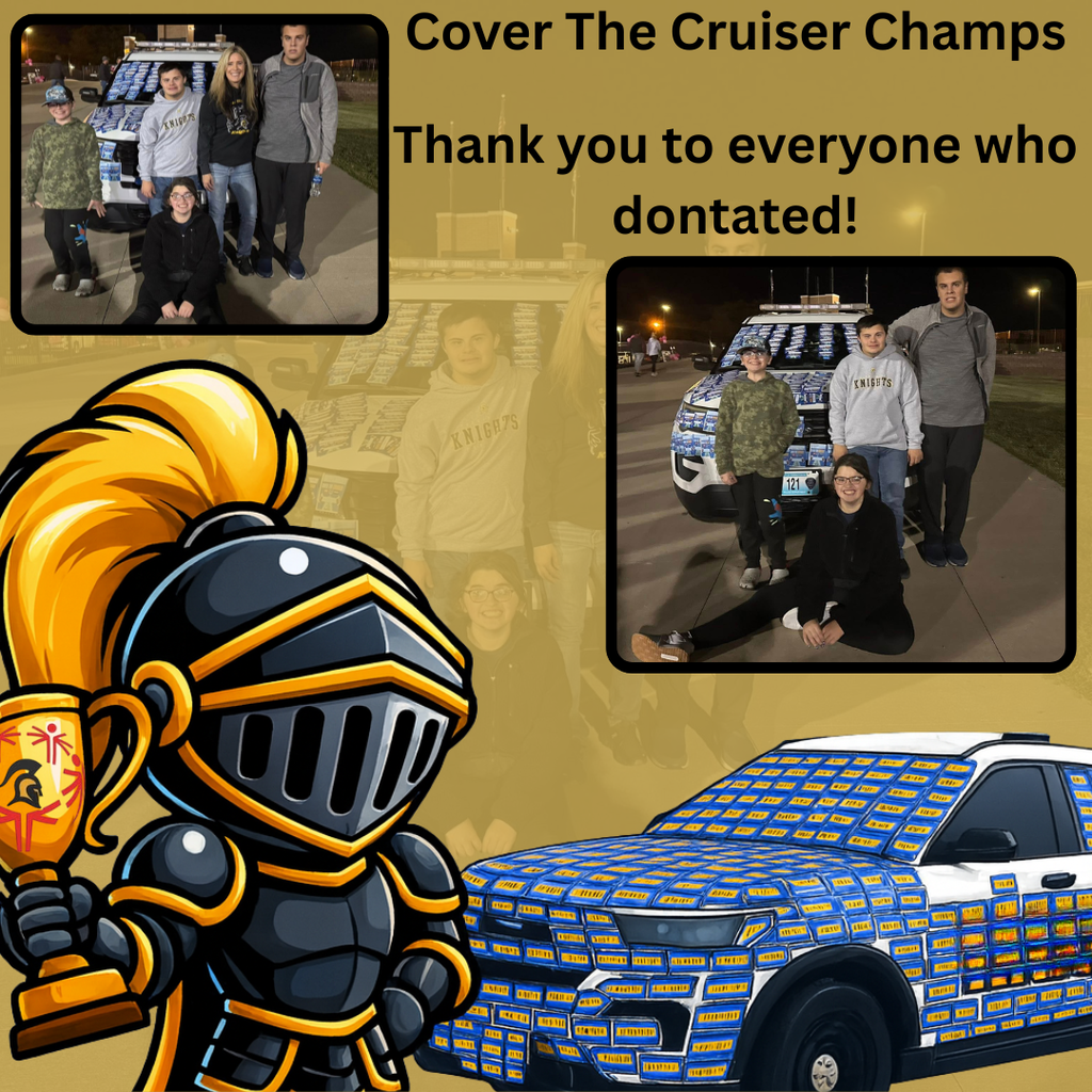 Cover the cruiser graphic with a knight and pictures of the athletes in front of the cruiser