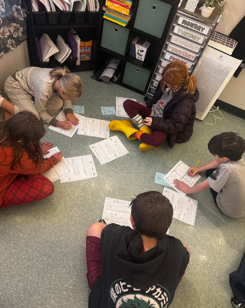 students working in a group