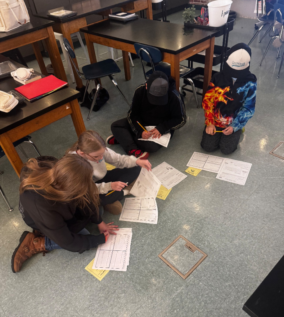 students working in a group