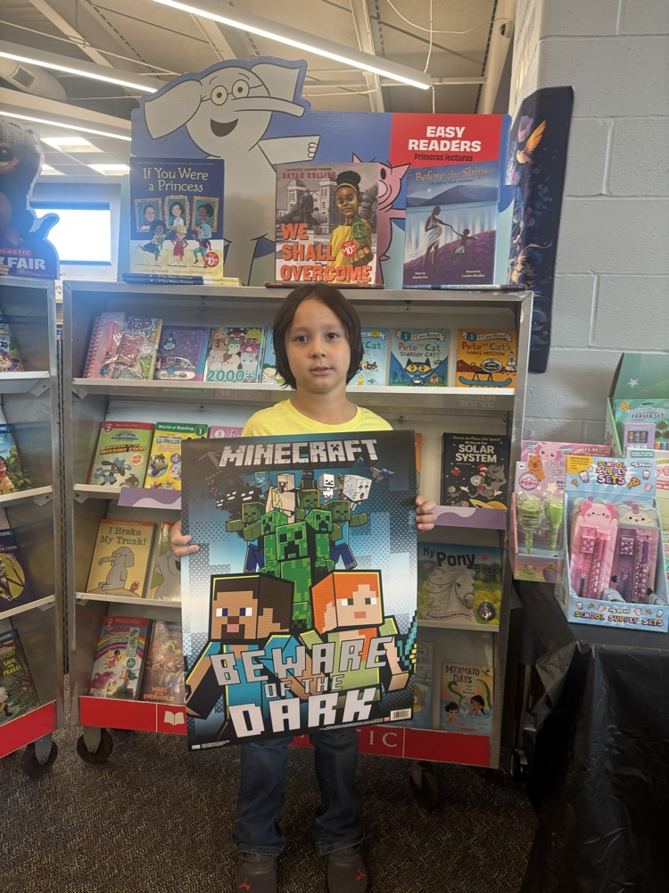 student at book fair