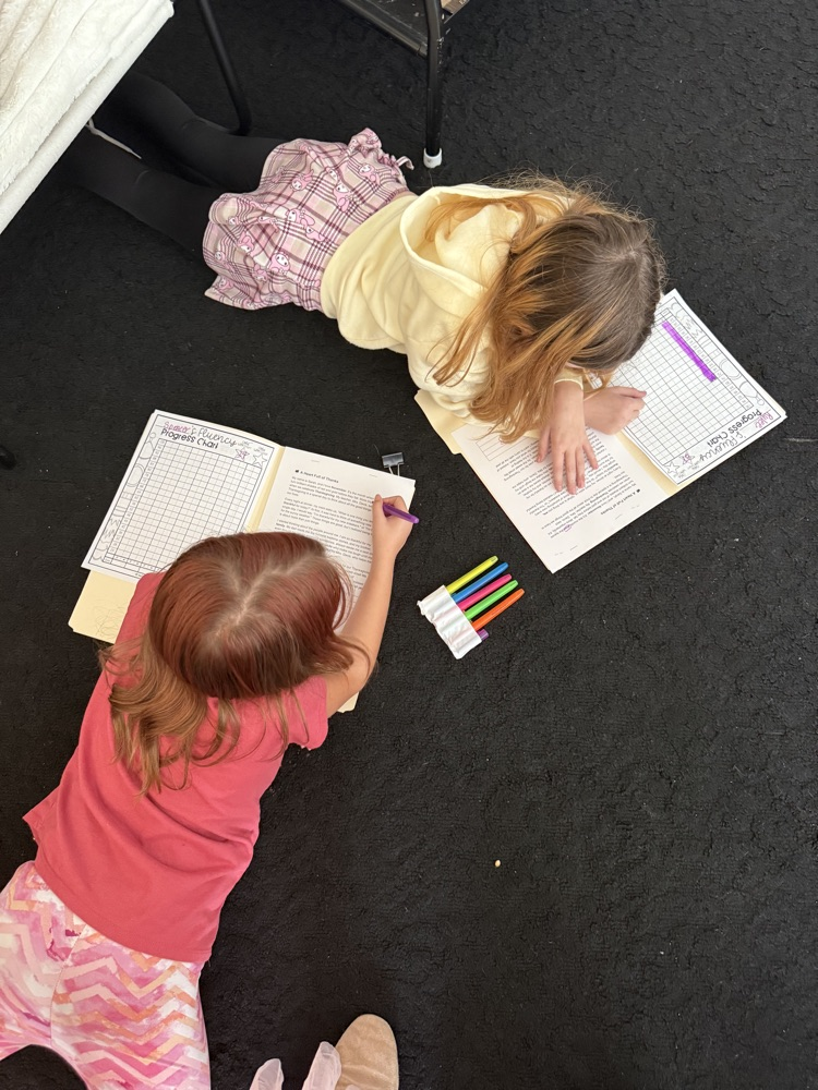 Students in Mrs. Voss’ class are working to track fluency and set goals to improve reading comprehension.