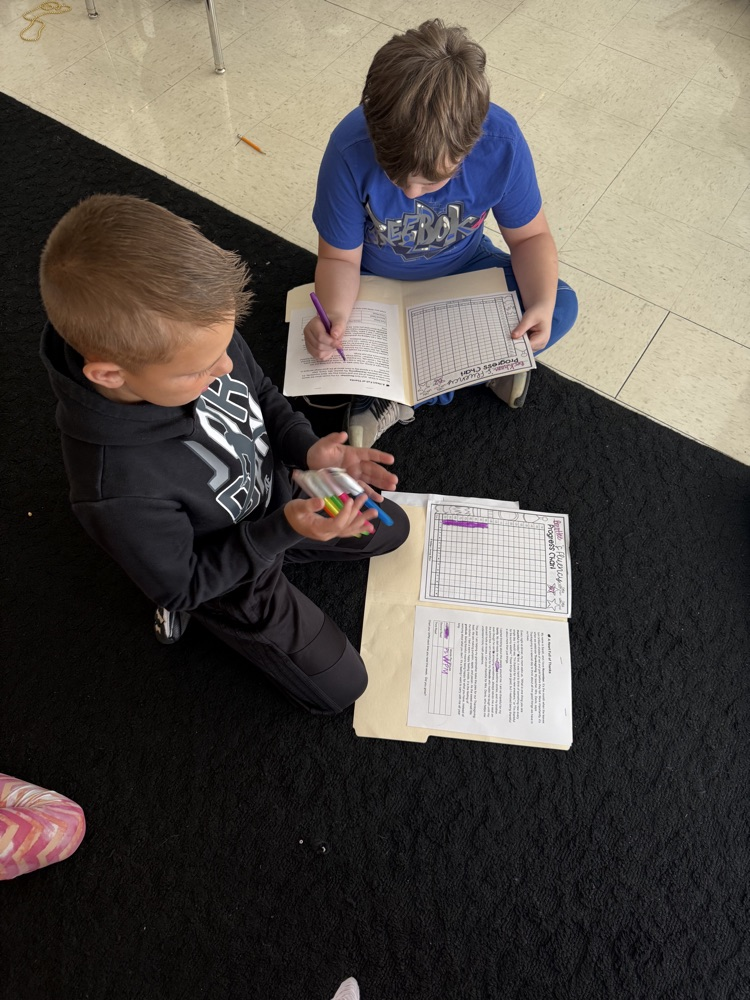 Students in Mrs. Voss’ class are working to track fluency and set goals to improve reading comprehension.