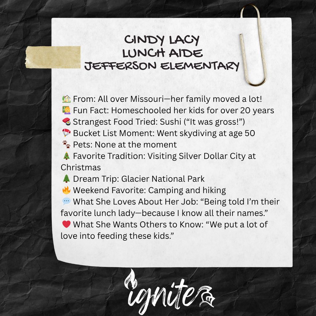 Bio information on Cindy which is included in the caption.