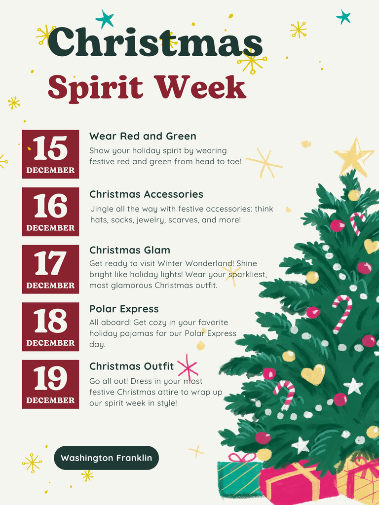 Christmas Spirit Week Days