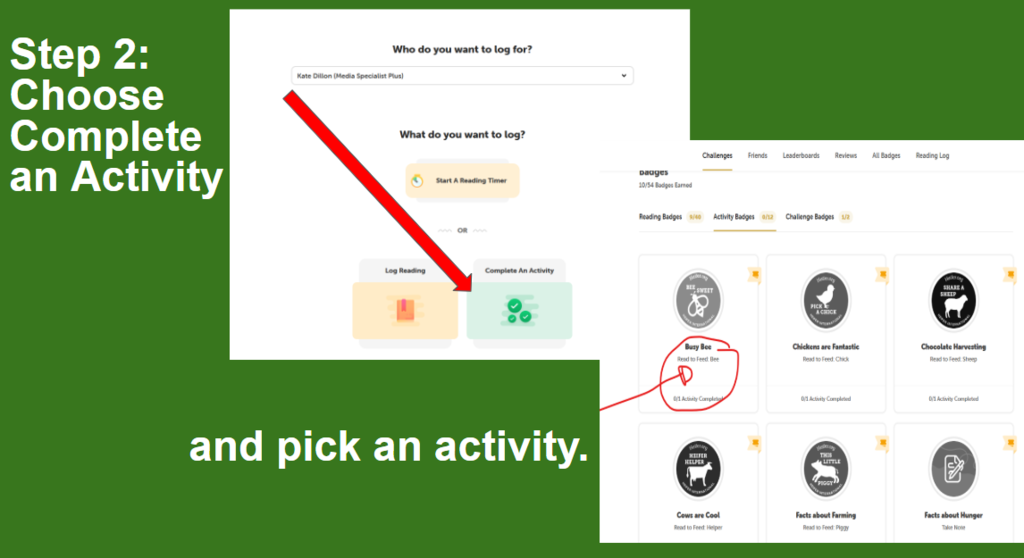 Step 2: Choose Complete an Activity