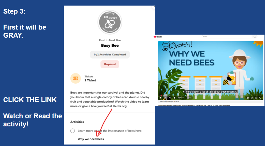 Step 3:   First it will be GRAY.         CLICK THE LINK  Watch or Read the activity! 
