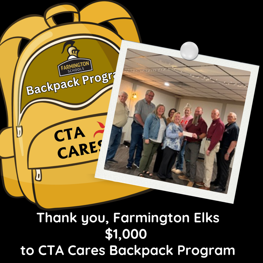 photo of the club giving CTA a check