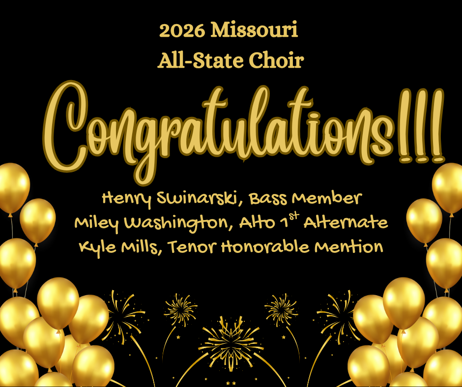 Congratulations. Henry Swinarski Bass Member; Miley Washington, Alton 1st Alternate; Kyle Mills, Tenor Honorable Mention
